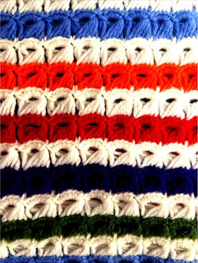 Handmade Crochet Knitted Afghan Colorful Granny Fringed Throw Blanket Sz 60 x 42